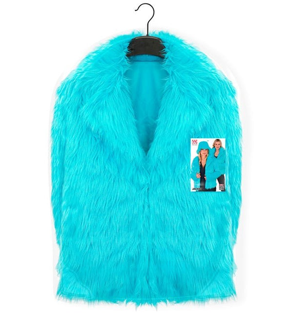 Bontjas Dames Pluche Turquoise van Widmann koop je bij Partywinkel