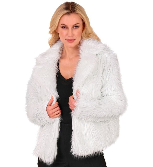 Bontjas Dames Pluche Wit van Widmann koop je bij Partywinkel