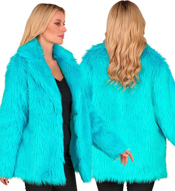 Bontjas Pluche Turquoise van Widmann koop je bij Partywinkel