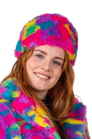 Bontmuts Pluche Camouflage Regenboo van PartyXplosion koop je bij Partywinkel