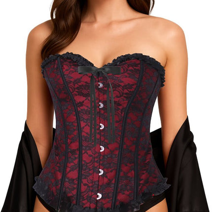 Bordeaux Rode Corset Dames van Fiestas Guirca koop je bij Partywinkel