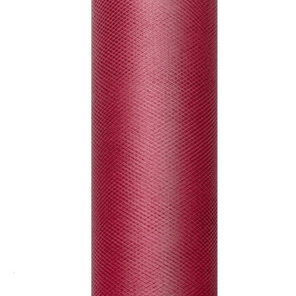 Bordeaux Rode Tule Rol 15cm 9m van Partydeco koop je bij Partywinkel