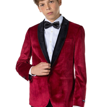 Bordeaux Rode Velvet Blazer Jongen Tiener OppoSuits van OppoSuits koop je bij Partywinkel