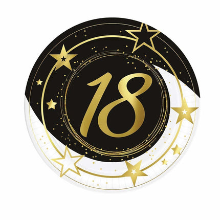 Borden 18 Jaar 23cm 6st van Fiestas Guirca koop je bij Partywinkel