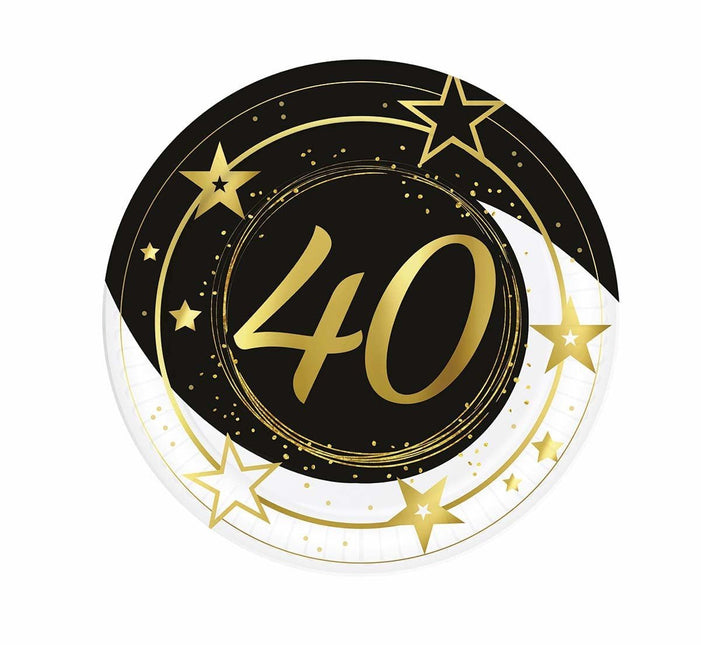 Borden 40 Jaar 23cm 6st van Fiestas Guirca koop je bij Partywinkel