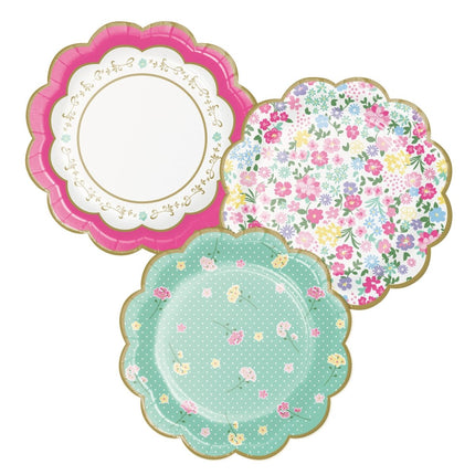Borden Bloemen 18cm 8st van Creative Converting koop je bij Partywinkel