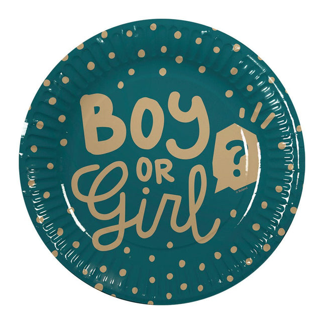 Borden Boy Or Girl Papier 23cm 10st van Boland koop je bij Partywinkel