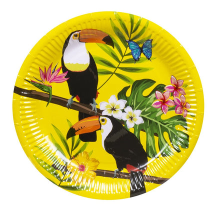 Borden Toekan Papier 23cm 10st van Boland koop je bij Partywinkel