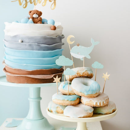 Borden Walvis 18cm 6st van Partydeco koop je bij Partywinkel