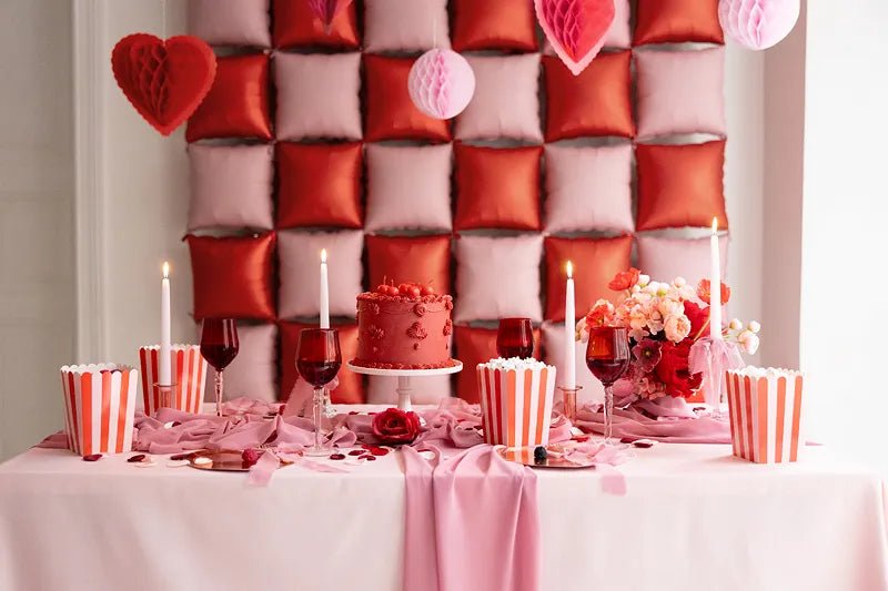 Rood Roze Popcorn Bakjes 15,5cm van Partydeco koop je bij Partywinkel