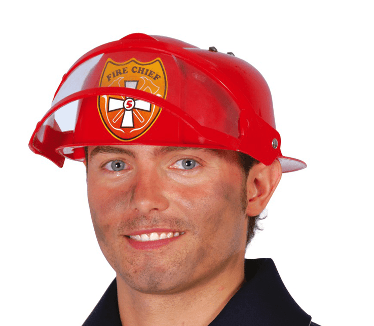 Brandweer Helm Rood van Fiestas Guirca koop je bij Partywinkel