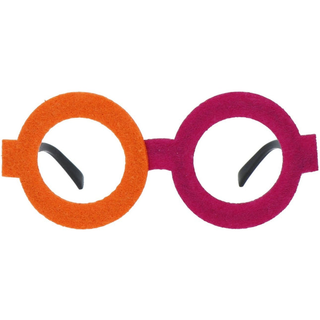 Bril Colorblock Oranje/Roze van Folat koop je bij Partywinkel