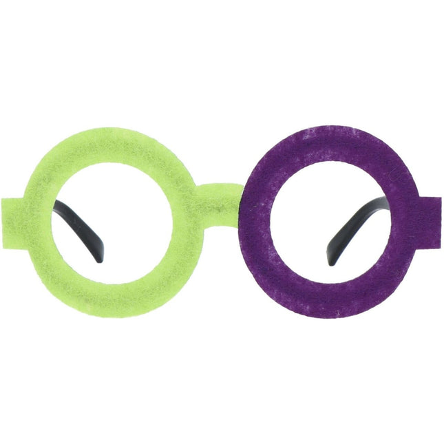 Bril Colorblock Paars/Groen van Folat koop je bij Partywinkel