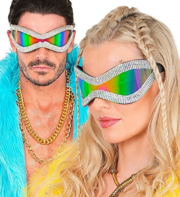 Bril Oversized Met Strass En Paars Glas van Widmann koop je bij Partywinkel