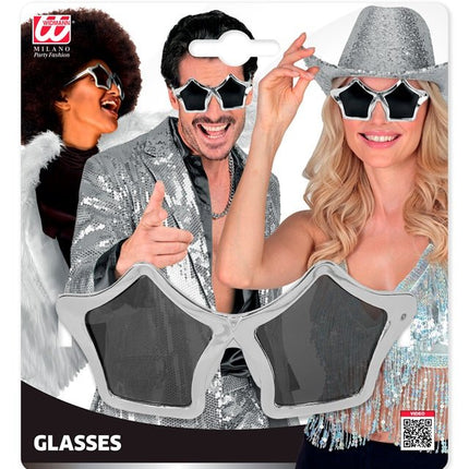 BRIL STERREN ZILVER van Widmann koop je bij Partywinkel