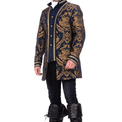 Blauw Gouden Jas Heren Brokaat van Wilbers & Wilbers koop je bij Partywinkel