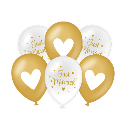 Bruiloft Ballonnen Wit Goud 30cm van Paper Dreams koop je bij Partywinkel