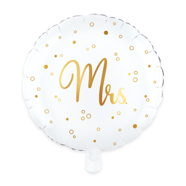 Bruiloft Helium Ballon ,,Mrs" Leeg 45cm van WeFiesta koop je bij Partywinkel