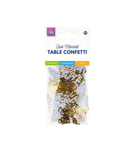 Bruiloft Tafelconfetti Wit Goud 14gr van Paper Dreams koop je bij Partywinkel