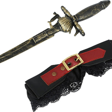 Bruin Nep Mes Met Houder van Fiestas Guirca koop je bij Partywinkel