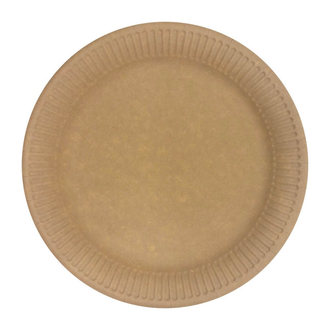 Bruine Borden Kraft Papier 23cm 10st van Procos koop je bij Partywinkel