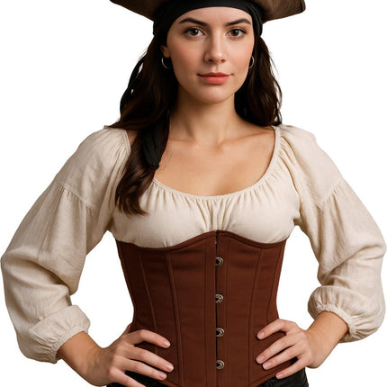 Bruine Corset Dames Piraat van Fiestas Guirca koop je bij Partywinkel