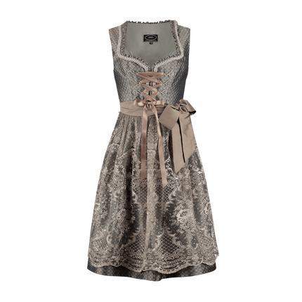 Bruine Dirndl Jurk Oktoberfest Dames Bloemen 2 delig van Haus Huberts koop je bij Partywinkel