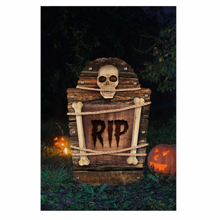 Bruine Halloween Decoratie Grafsteen Rip 56cm van Fiestas Guirca koop je bij Partywinkel