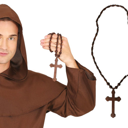 Bruine Ketting Kruis van Fiestas Guirca koop je bij Partywinkel