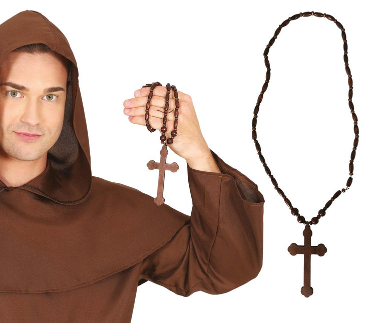 Bruine Ketting Kruis van Fiestas Guirca koop je bij Partywinkel