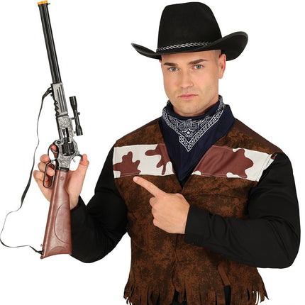 Bruine Nep Wapenset Met Richtkijker 64cm van Fiestas Guirca koop je bij Partywinkel