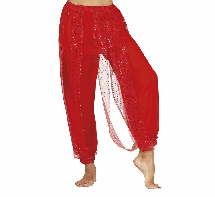 Buikdanseres Broek Rood Dames van Fiestas Guirca koop je bij Partywinkel
