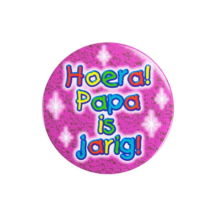 Button Hoera Papa is Jarig 5,5cm van Paper Dreams koop je bij Partywinkel