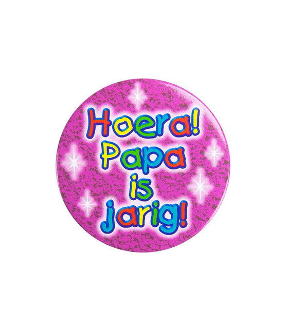 Button Hoera Papa is Jarig 5,5cm van Paper Dreams koop je bij Partywinkel