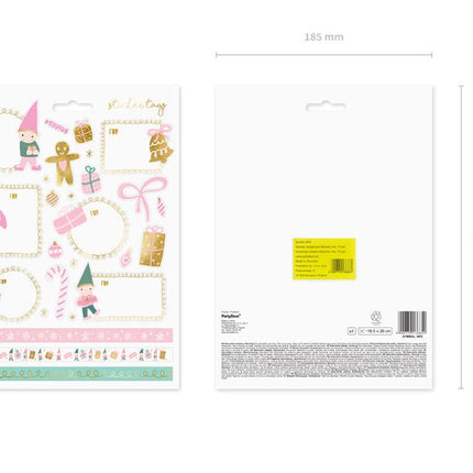 Cadeau Stickers Kerst Roze van Partydeco koop je bij Partywinkel