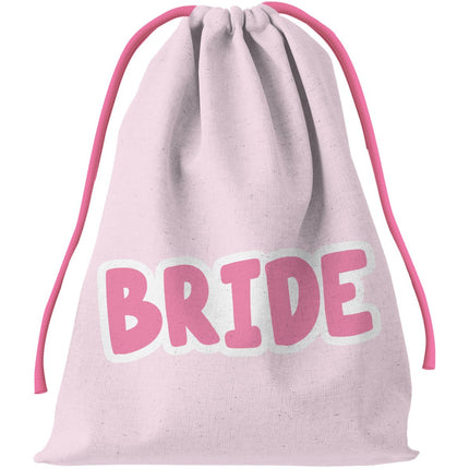 Cadeautasje - Bride - She Said Yaasss - Polyester - Roze/Wit van Folat koop je bij Partywinkel