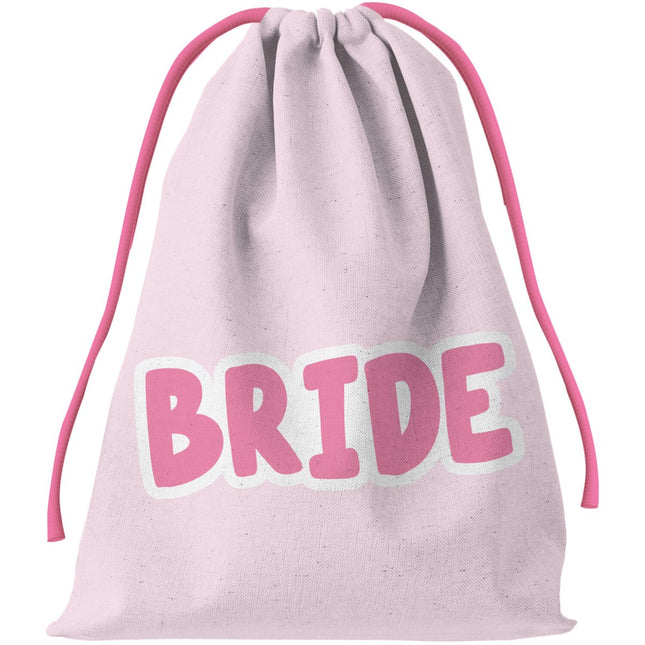 Cadeautasje - Bride - She Said Yaasss - Polyester - Roze/Wit van Folat koop je bij Partywinkel