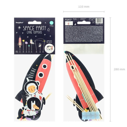 Caketopper Space 24,5cm 7st van Partydeco koop je bij Partywinkel