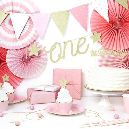 Caketoppers 1 Jaar Goud 6st van Partydeco koop je bij Partywinkel