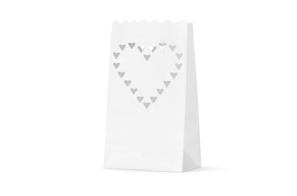 Candle Bags Hartjes 26cm 10st van Partydeco koop je bij Partywinkel