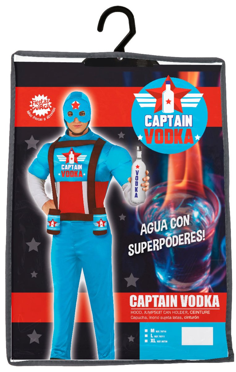 Super Captain Vodka kostuum voor volwassenen Super Captain Vodka kostuum voor volwassenen
