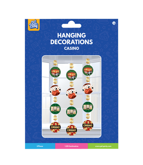 Casino Hangdecoratie 1,2m 3st van Paper Dreams koop je bij Partywinkel