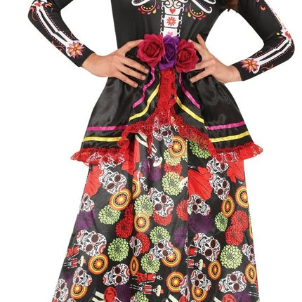 Dia De Los Muertos Jurk Gekleurd Dames van Fiestas Guirca koop je bij Partywinkel
