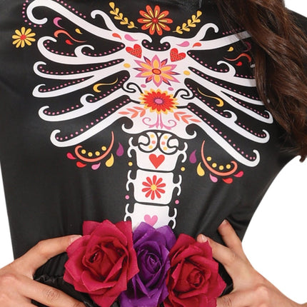 Dia De Los Muertos Jurk Gekleurd Dames van Fiestas Guirca koop je bij Partywinkel