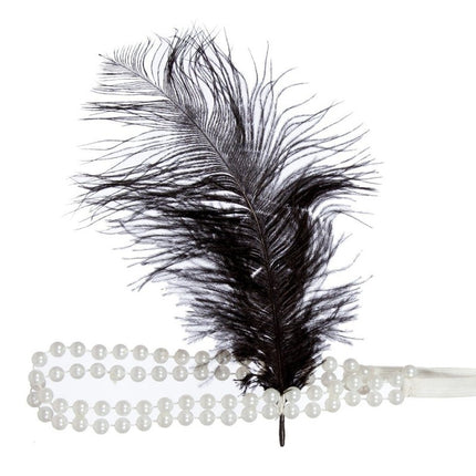 Charleston Hoofdband Zwart Wit van Wilbers & Wilbers koop je bij Partywinkel