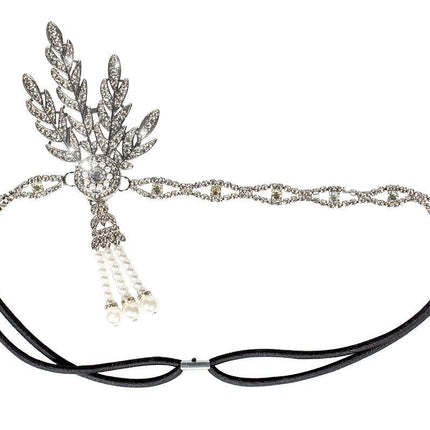 Charleston Hoofdband Zwart Zilver van Wilbers & Wilbers koop je bij Partywinkel