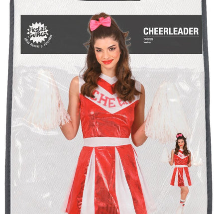 Cheerleader Jurk Rood Wit Dames van Fiestas Guirca koop je bij Partywinkel