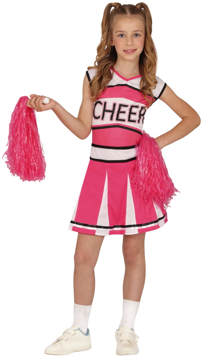 LOLANTA Carnavalskostuum voor meisjes, cheerleader-uniformoutfit poms sokken kledingjurk, geel, tagmaat: 120 LOLANTA Carnavalskostuum voor meisjes, cheerleader-uniformoutfit poms sokken kledingjurk, geel, tagmaat: 120