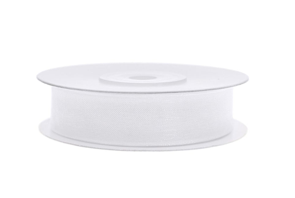 Chiffon Lint Wit 12mm 25m van Partydeco koop je bij Partywinkel