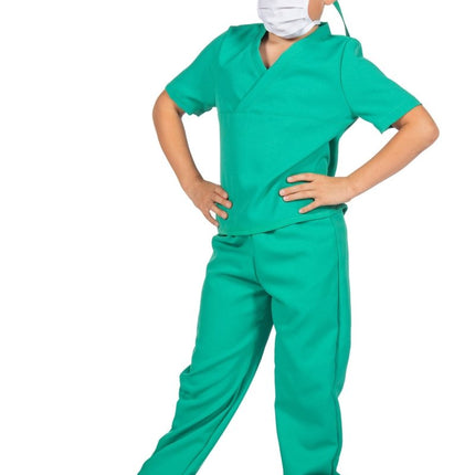 Chirurg Kostuum Groen Kind 4 delig van Wilbers & Wilbers koop je bij Partywinkel